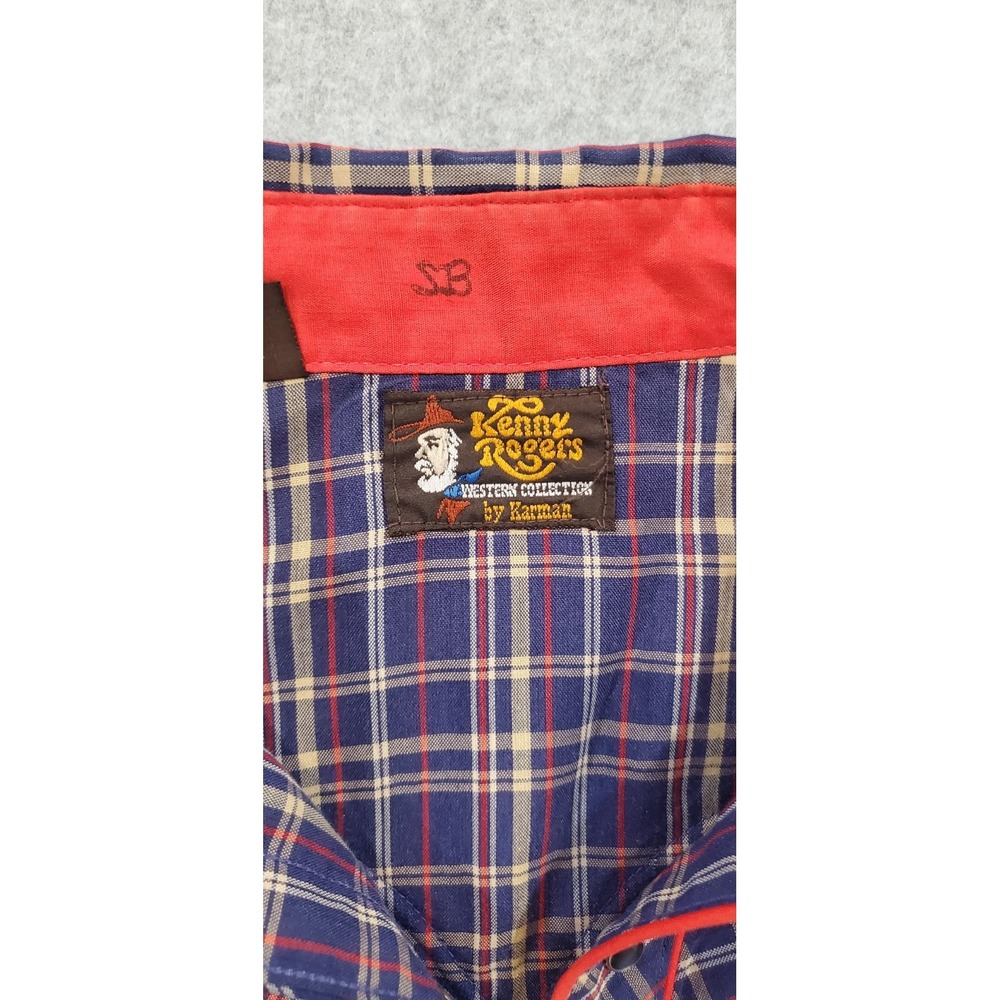 VTG Kenny Rogers Western Collection Shirt Long Sleeve Plaid Karman Pearl Snap - Picture 5 of 9